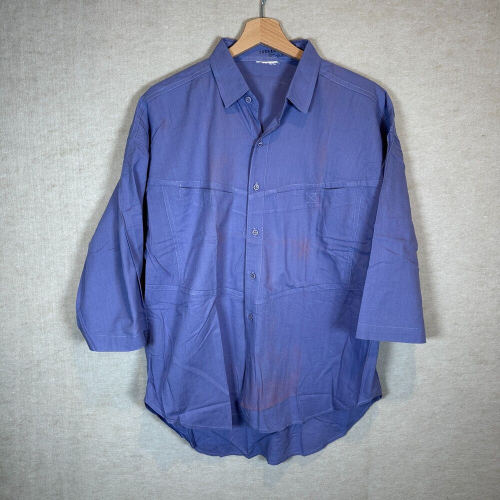 Unbranded Purple Utility Shirt Men's Snap Front Size Unmarked See Measurements